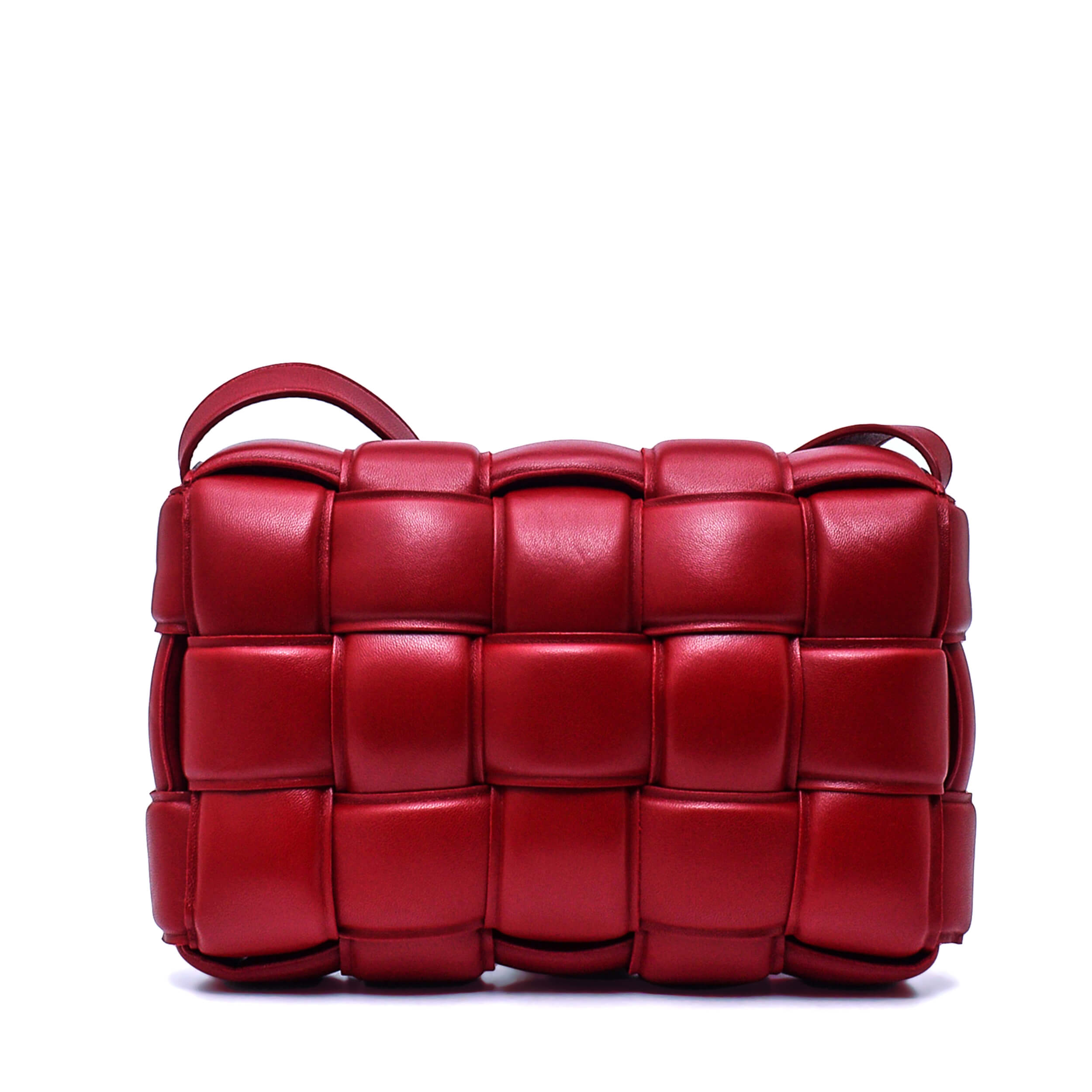 Bottega Veneta - Burgundy Red Leather Padded Cassette Bag